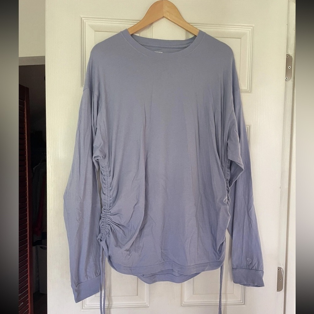 PINK VS Women's Size L Scrunch Sides Long Sleeve Pull Over Top Light Purple - Picture 4 of 5